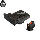 Adjustable sights for Glock [G17 G19 G26 & other] with fiber optics | type