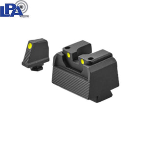 Tall semi-adjustable sights for Glock MOS [G17 MOS G19 MOS & other] | with luminescent dots