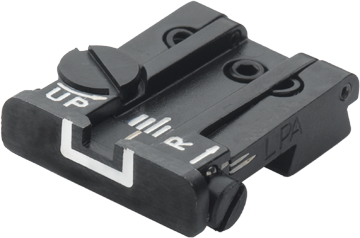Tanfoglio Limited, EAA Witness, IWI Jericho, Springfield P9 fully adjustable rear sight [old dovetail 9.5 mm] | with white lines