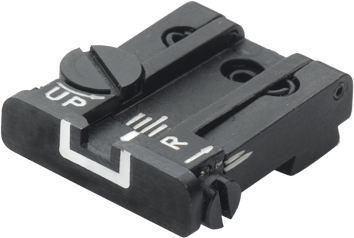 Adjustable rear sight for Glock [G17 G19 G26 & other] | white lines
