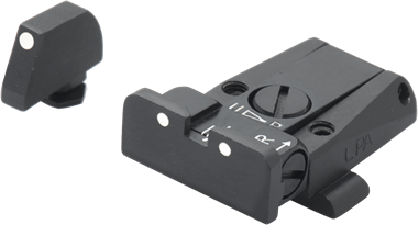 Adjustable sights for Glock [G17 G19 G26 & other] | white dots
