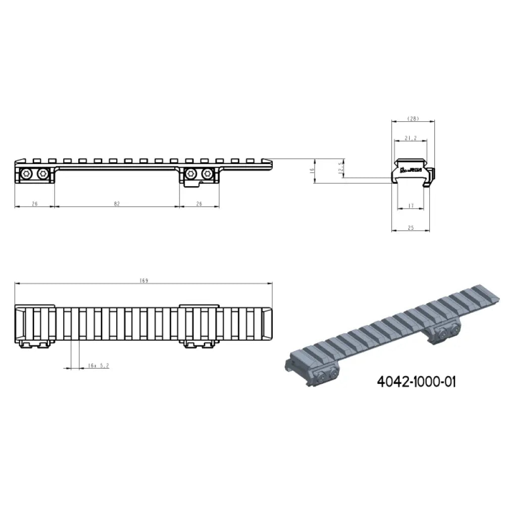 CZ 500 & CZ 557 Picatinny rail | Long