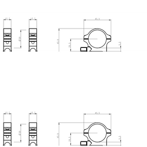 30mm scope rings | Picatinny base with screw nut - Low